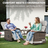 Premium 7-Piece Patio Conversation Set - 4 Swivel Recliners & 3 Side Tables with Dual-Adjust Chaise Lounges, NDS Series - Belord