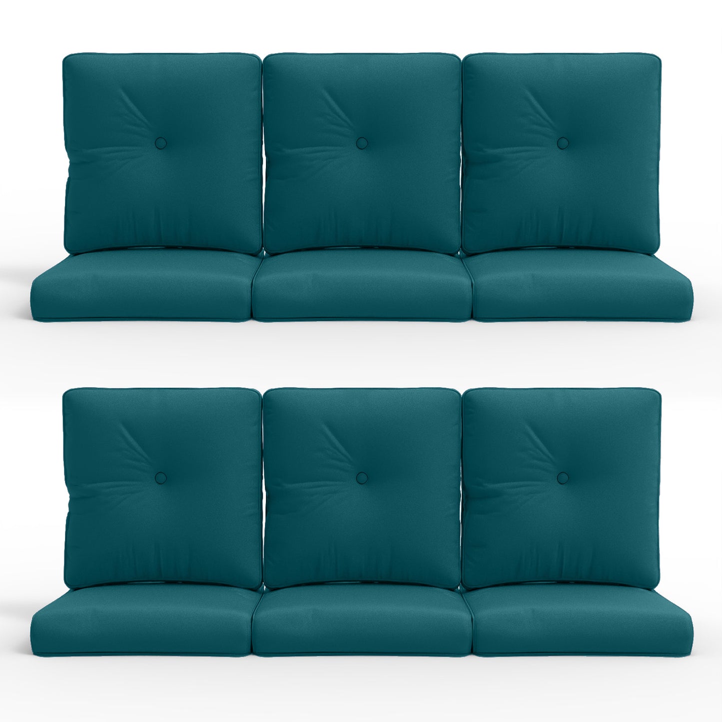 12-Piece Blue Patio Cushion Set - 6 Seat & 6 Back Cushions with Removable Waterproof Covers, All-Weather Outdoor Furniture Replacement
