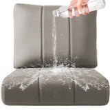 Set of six Belord luxury outdoor chair cushions, 24x24x6 inches, water-resistant fabric for patio rattan chairs and outdoor seating.