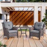 Belord 3-piece outdoor patio furniture set with lounge chairs and side table, ideal for garden or patio seating.