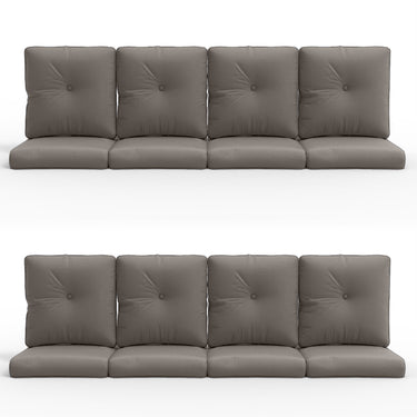 16-Piece Blue Patio Cushion Set - 8 Seat & 8 Back Cushions with Removable Waterproof Covers - Belord