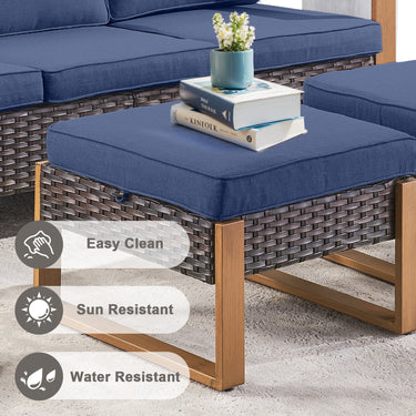 Belord 2-in-1 outdoor patio ottoman and footstool from the HOP Series, featuring a stylish multi-functional design for outdoor seating.