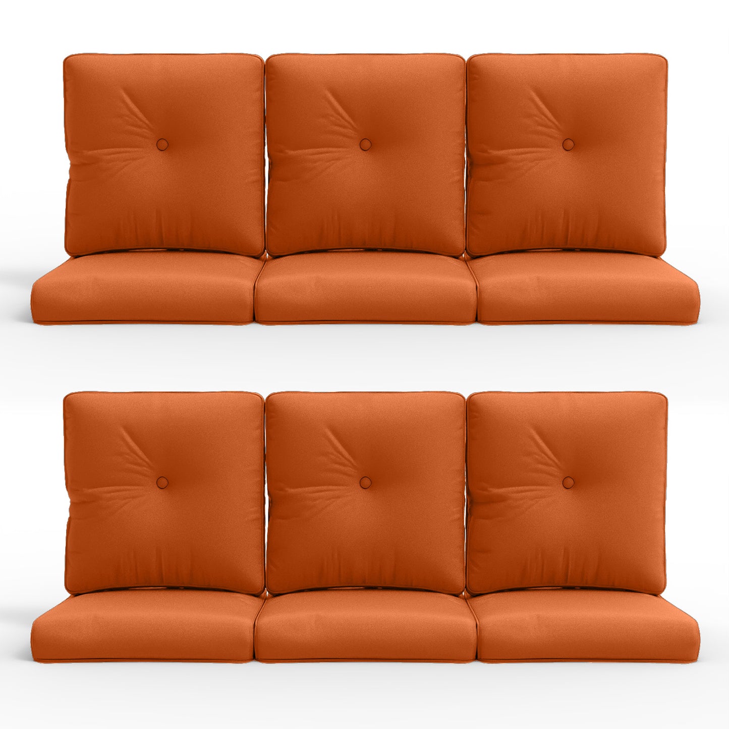 12-Piece Blue Patio Cushion Set - 6 Seat & 6 Back Cushions with Removable Waterproof Covers, All-Weather Outdoor Furniture Replacement