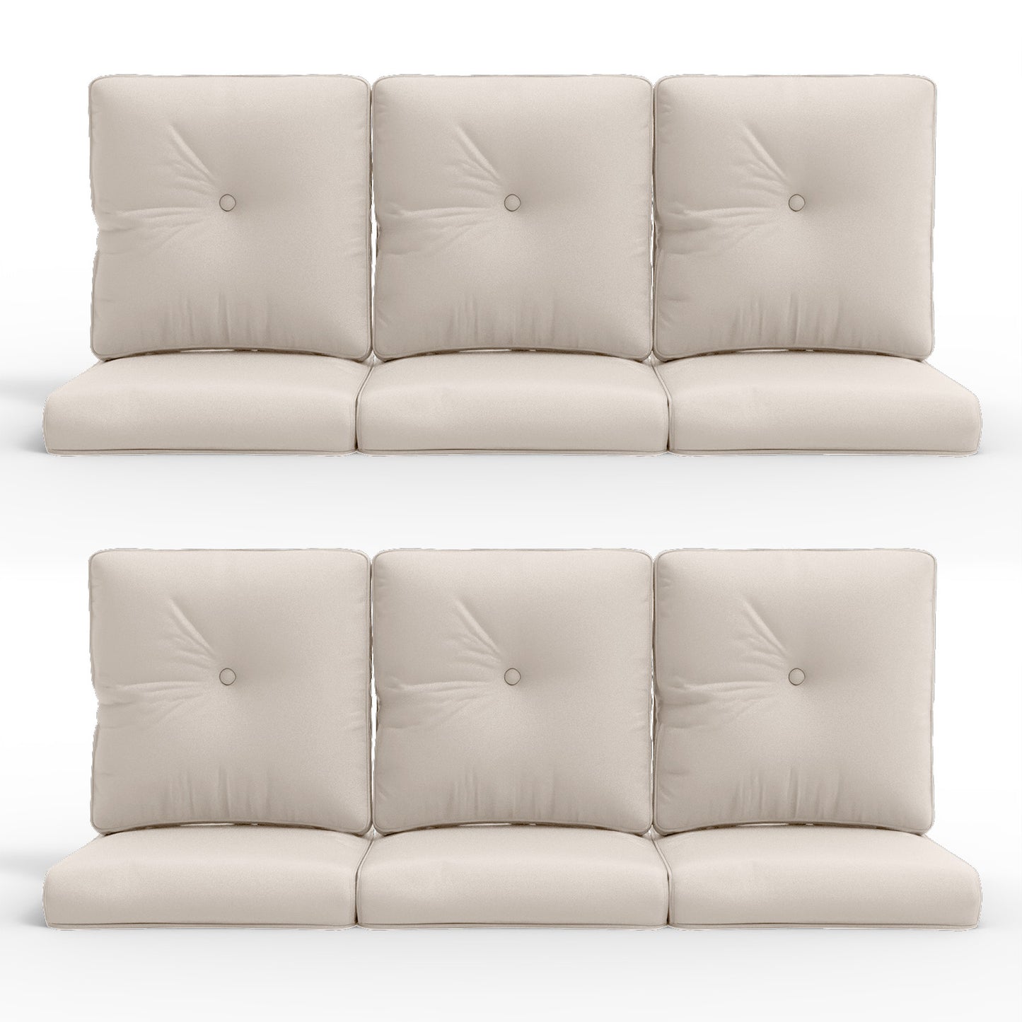 12-Piece Blue Patio Cushion Set - 6 Seat & 6 Back Cushions with Removable Waterproof Covers, All-Weather Outdoor Furniture Replacement