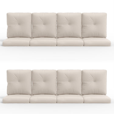 16-Piece Blue Patio Cushion Set - 8 Seat & 8 Back Cushions with Removable Waterproof Covers - Belord