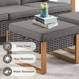 Belord 2-in-1 outdoor ottoman in patio conversation set, serving as footstool and extra seat, part of the HOP Series.