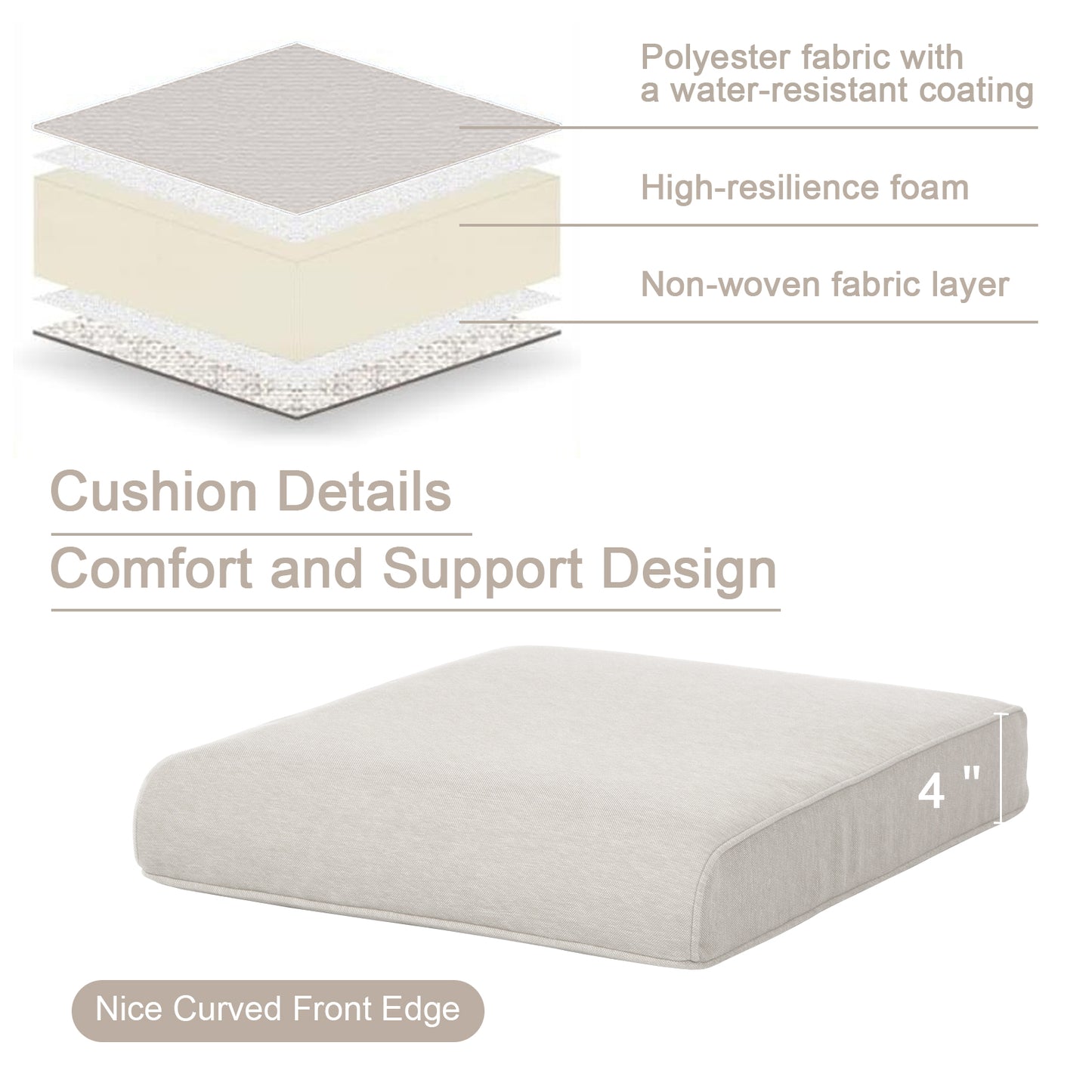 Save 40% - 1 Set High Back and Deep Seating Outdoor Cushion