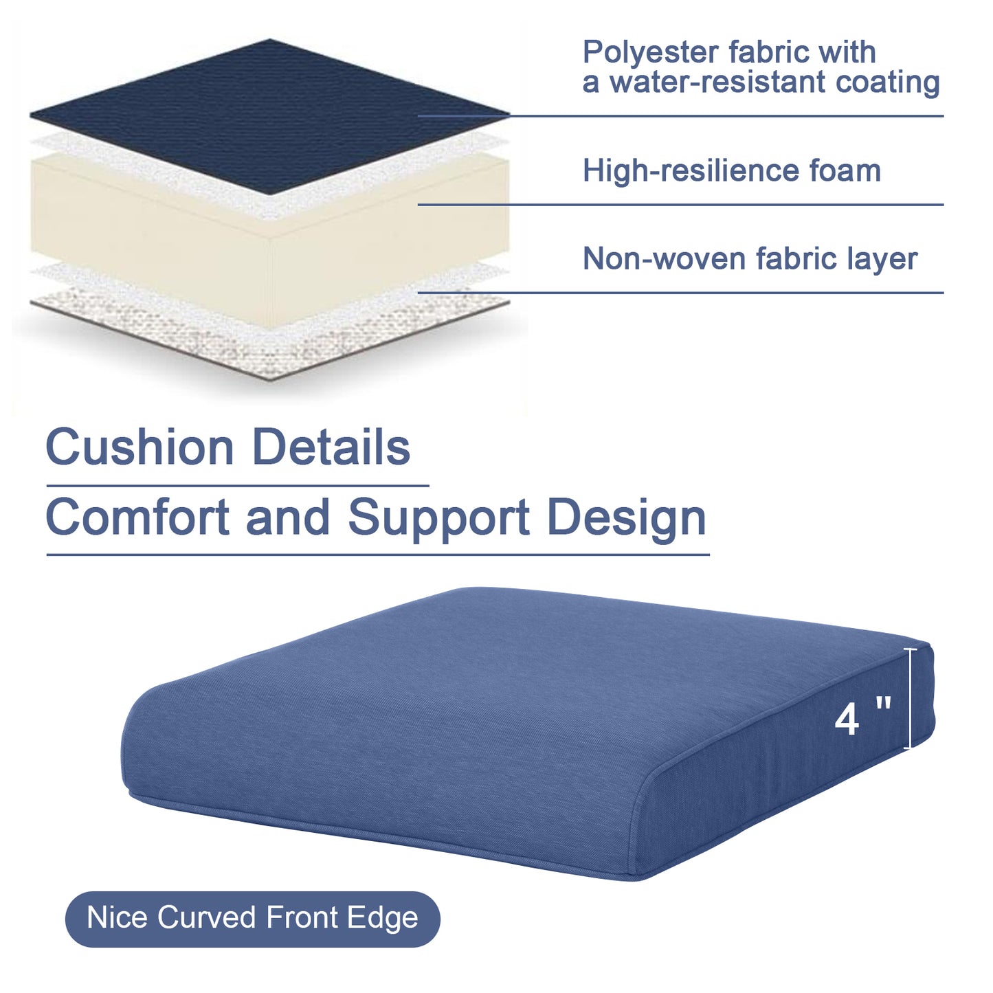 Save 40% - 1 Set High Back and Deep Seating Outdoor Cushion
