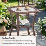 Belord 5-piece outdoor wicker swivel glider chairs and ottomans patio set from the OVOLO Series, featuring comfortable seating and stylish design.