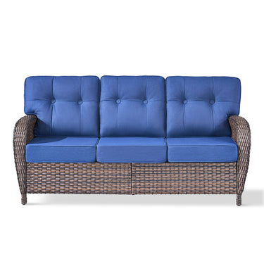 Belord 3-seater T-back patio sofa with 5-inch thick high-density cushions from the T Series, perfect for outdoor conversation areas.
