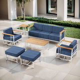 Belord BINGLI 7-piece patio set with high-back swivel rockers and coffee table, outdoor furniture for relaxing patio gatherings.