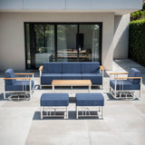 Belord BINGLI 6-piece patio set with high-back swivel rockers and coffee table, outdoor furniture for patio or garden spaces.