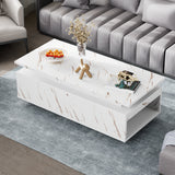 Save 50% - LED Coffee Table with Wireless Charging & Built-in Speaker, Modern High-Gloss Center Table with Storage for Living Room - Belord