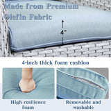 Outdoor Furniture Cushions with Removable Covers - Set of 6 (3 Seat & 3 Back) 22x24x4 Inch Patio Pillows - Belord