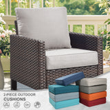 2 Set Outdoor Cushion, High Back and Deep Seating, 6" H x 24" W x 24" D - Belord