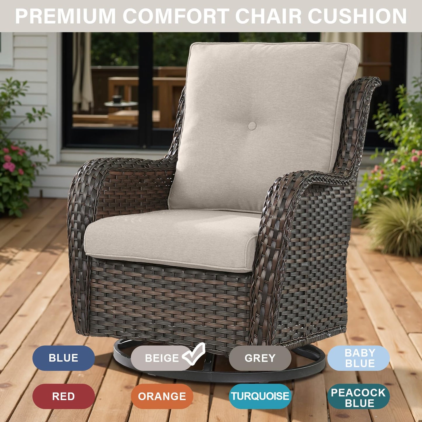 18-Piece Blue Patio Cushion Set - 9 Seat & 9 Back Cushions with Removable Waterproof Covers, All-Weather Outdoor Replacement (Standard 22"x24")