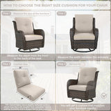 Outdoor Furniture Cushions with Removable Covers - Set of 6 (3 Seat & 3 Back) 22x24x4 Inch Patio Pillows - Belord