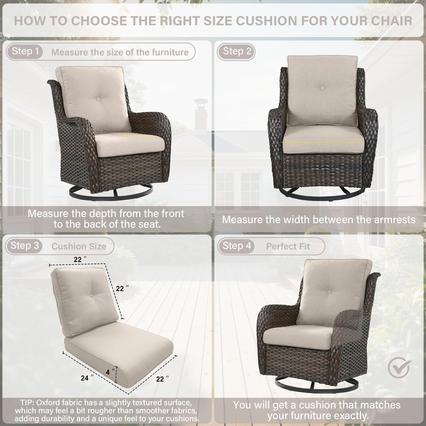 Patio Cushion Set of 20 - 10 Seat & 10 Back Pillows with Water-Resistant Removable Covers