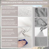 Outdoor Furniture Cushions with Removable Covers - Set of 6 (3 Seat & 3 Back) 22x24x4 Inch Patio Pillows - Belord