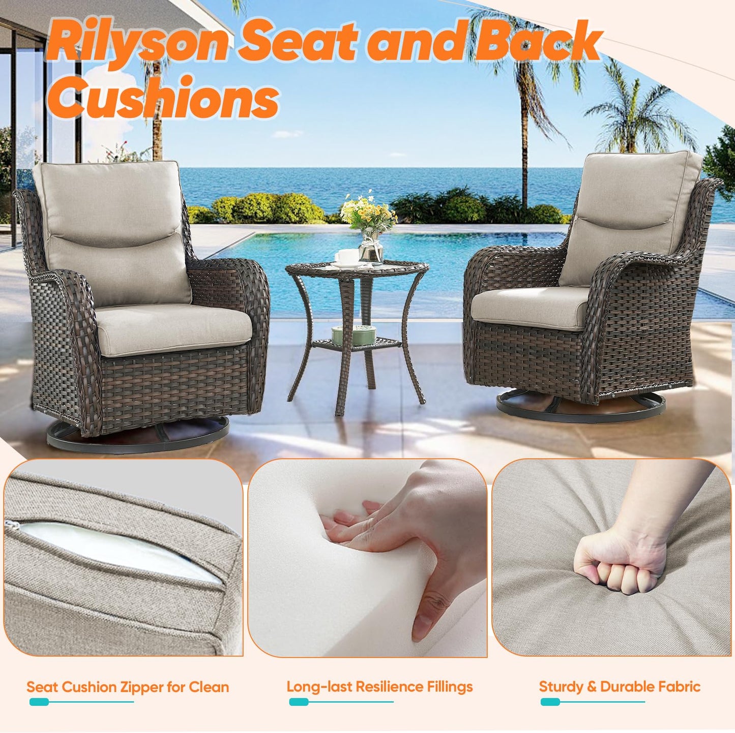 Save 40% - 1 Set High Back and Deep Seating Outdoor Cushion