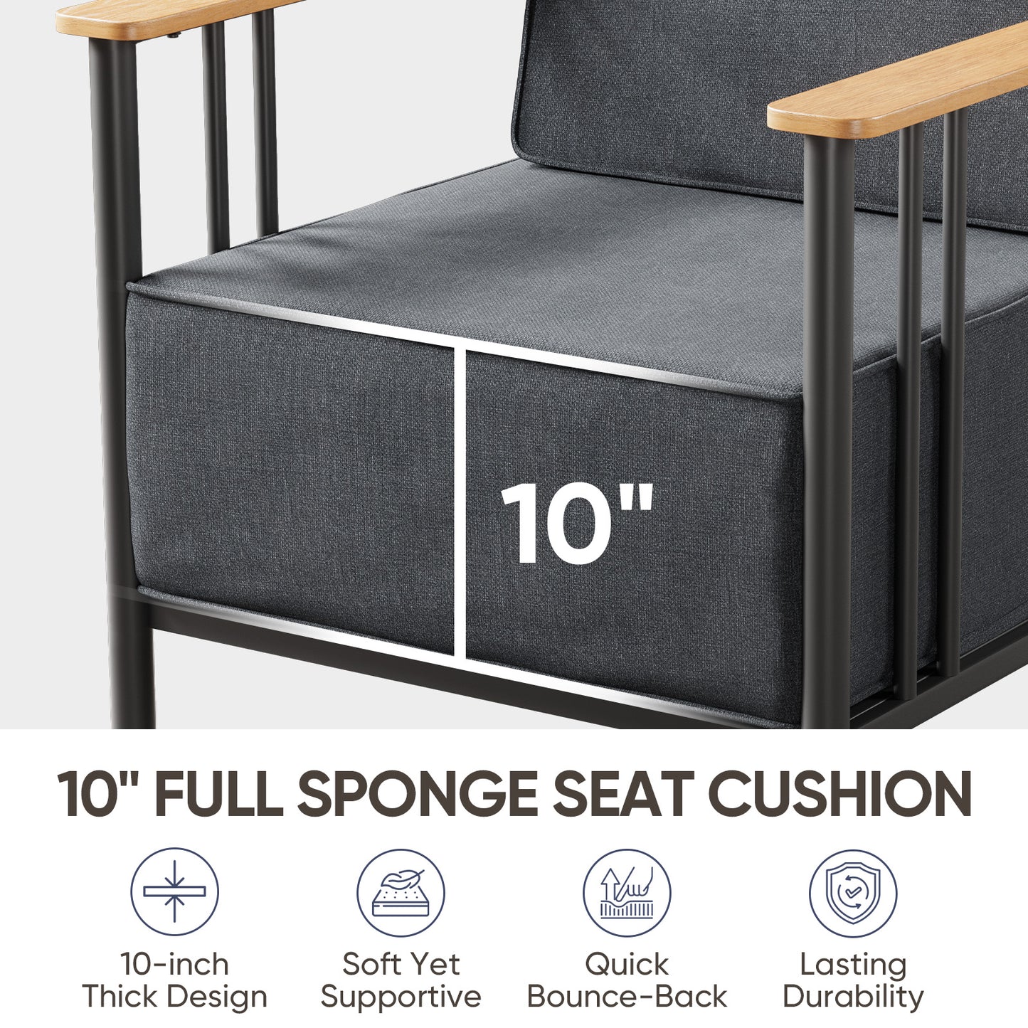 Luxury 2-Piece Patio Set – 10" Thick Cushions & Weatherproof Design, BINGLI