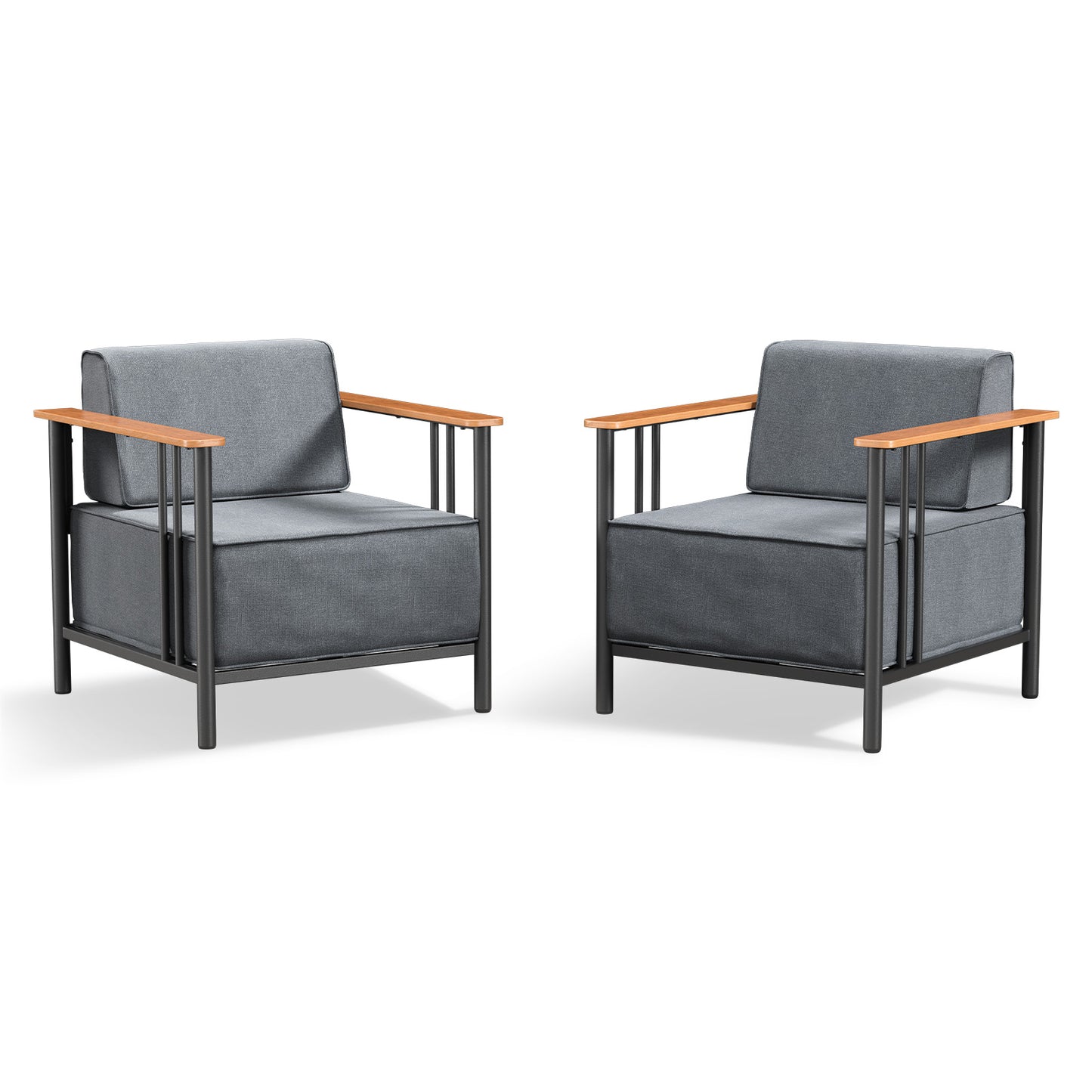 Luxury 2-Piece Patio Set – 10" Thick Cushions & Weatherproof Design, BINGLI