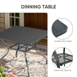 Square Metal Dining Table - Belord