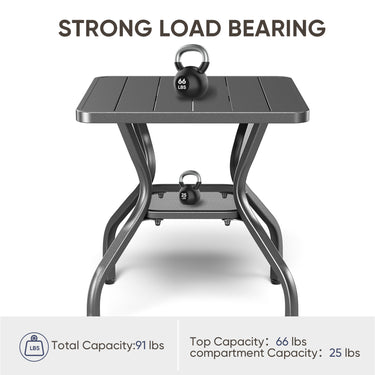 Black Iron Side Table - Belord