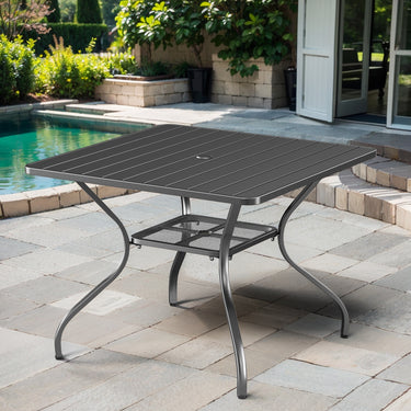Square Metal Dining Table - Belord