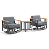 Premium Outdoor Swivel Chair Set - 6" Thick Cushioned Patio Lounge Chair with Side Table, BINGLI - Belord