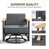 Premium Outdoor Swivel Chair Set - 6" Thick Cushioned Patio Lounge Chair with Side Table, BINGLI - Belord