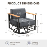 BINGLI Series: 2-Piece Swivel Chair - Premium 6 Inch Thick Cushions - Weatherproof Rotating Patio Furniture - Belord