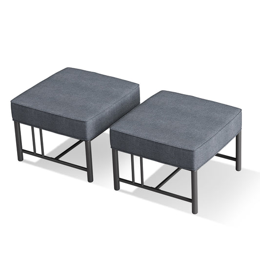 BINGLI 300LB-Capacity Ottoman Pair - Commercial-Grade Outdoor Footrests with Aluminum Frame & 5" Quick-Dry Cushions