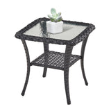 Outdoor 2 Tier Handwoven Wicker Bistro Table, NDS Series - Belord