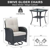 Save 50% - Swivel Glider Chairs Set with Side Table, NDS Series - Belord