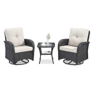 Save 50% - Swivel Glider Chairs Set with Side Table, NDS Series - Belord