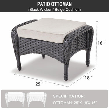 Outdoor Wicker Ottoman, NDS Series - Belord