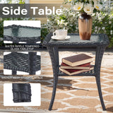 Patio Conversation Set 6-Piece with Glider Loveseat, Rocking Chairs, Side Table, and Ottoman, NDS Series - Belord