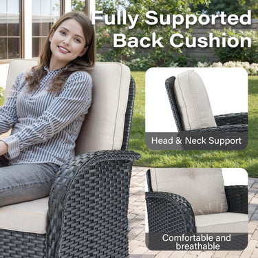 Save 50% - Swivel Glider Chairs Set with Side Table, NDS Series - Belord