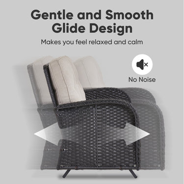 Outdoor Wicker Glider Loveseat, NDS Series - Belord
