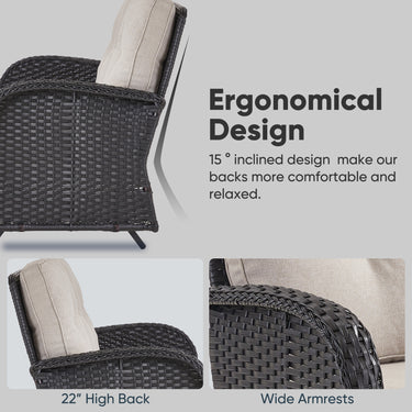 Outdoor Wicker Glider Loveseat, NDS Series - Belord