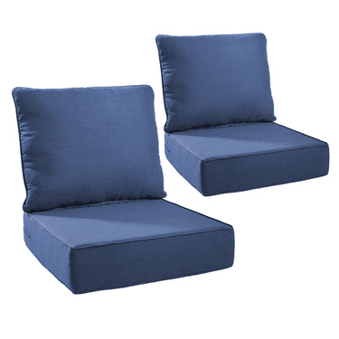 2 Set Outdoor Cushion, High Back and Deep Seating, 6" H x 24" W x 24" D - Belord