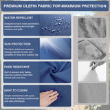 Outdoor Furniture Cushions with Removable Covers - Set of 6 (3 Seat & 3 Back) 22x24x4 Inch Patio Pillows - Belord