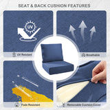 1 Set Outdoor Cushion, High Back and Deep Seating, 6" H x 24" W x 24" D - Belord