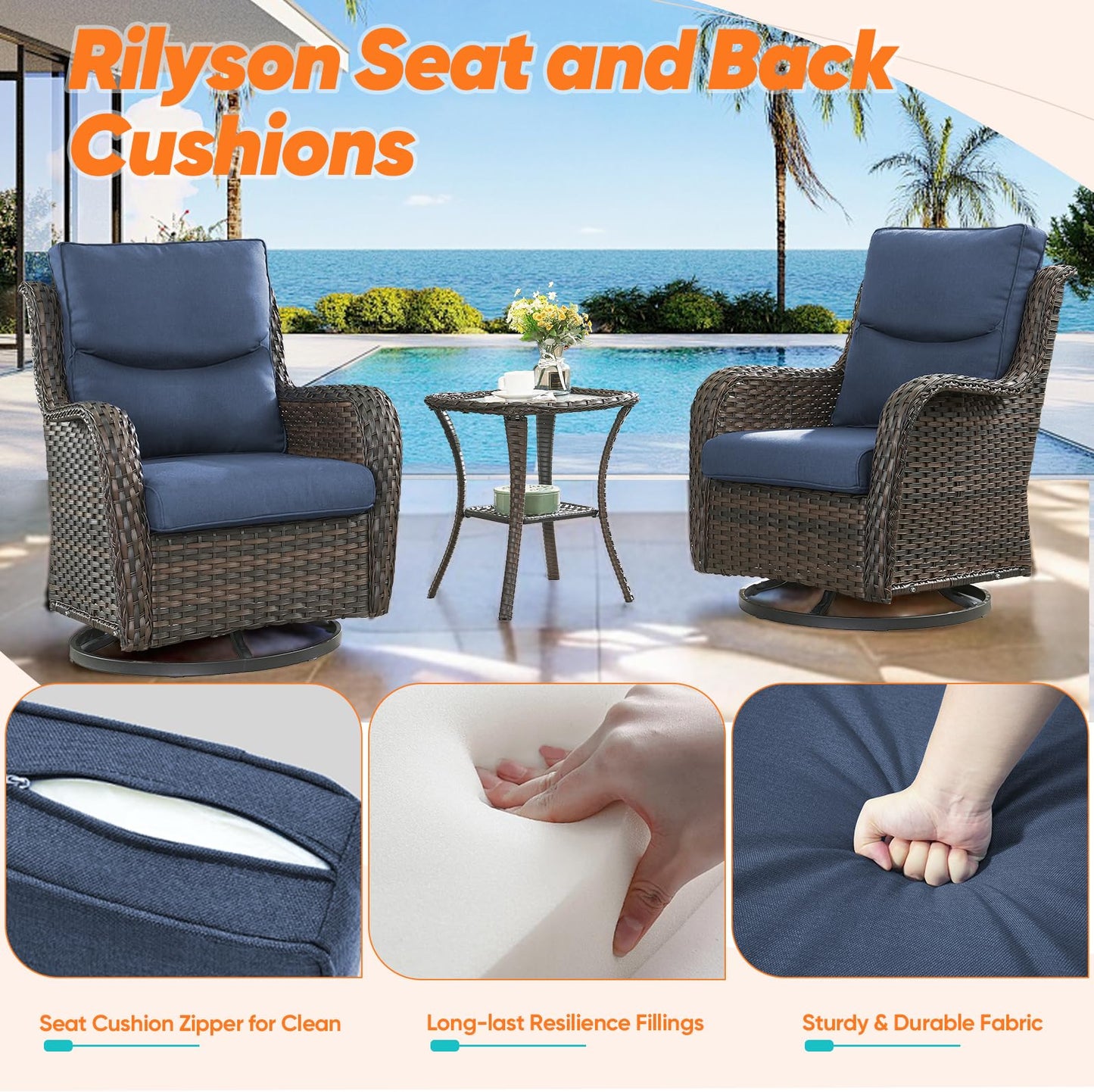 Save 40% - 1 Set High Back and Deep Seating Outdoor Cushion
