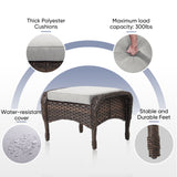 Elegant 10-Piece Rattan Patio Set with Wicker Fire Pit Table – Designed for Cozy Summer Nights, ND Series - Belord