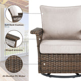 Swivel Glider Chairs Set with Ottoman and Side Table, SS Series - Belord