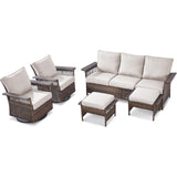 Sofa Set with Swivel Glider Chairs and Ottoman, SS Series - Belord