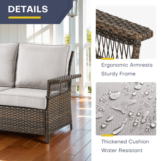 Sofa Set with Patio Chairs and Coffee Table, SS Series