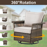 Swivel Glider Chairs Set with Ottoman and Side Table, SS Series - Belord